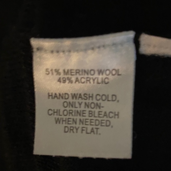 LOFT Black Ruffle V-Neck Cardigan, Snap Closure, small hole - Picture 6 of 6